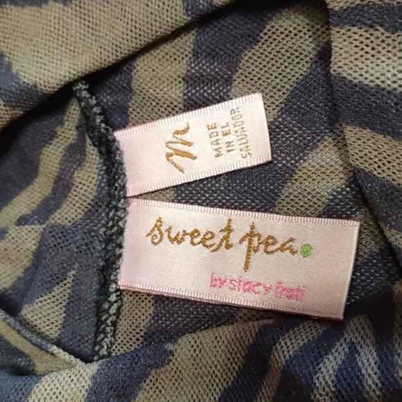 Sweet Pea Animal Print Mesh Babydoll Top - Picture 5 of 5